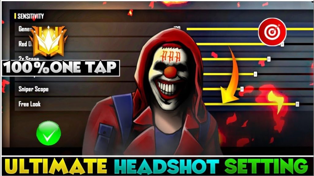 free fire sensitivity settings for one tap headshot Free Fire gameplay headshot kill icon close up