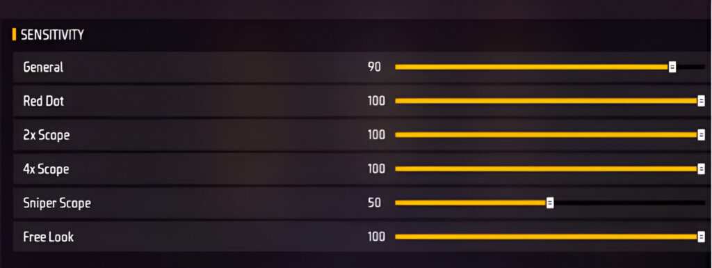 free fire sensitivity settings for thumb players Free Fire camera sensitivity slider in settings