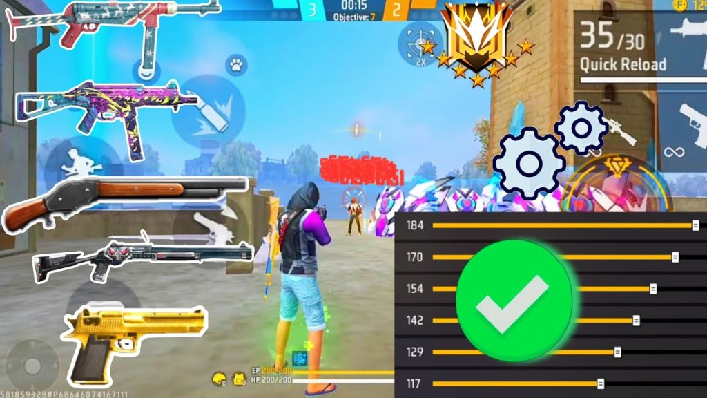 free fire sensitivity settings in india Free Fire training mode aim dummy headshot practice screenshot