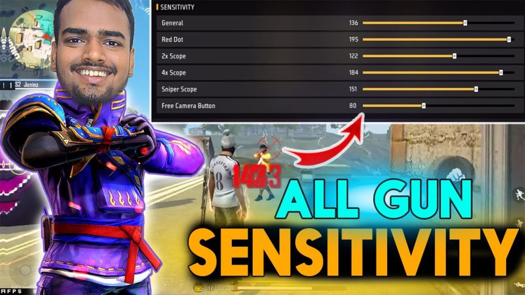 free fire sensitivity settings no recoil Free Fire gameplay with stable aim recoil control