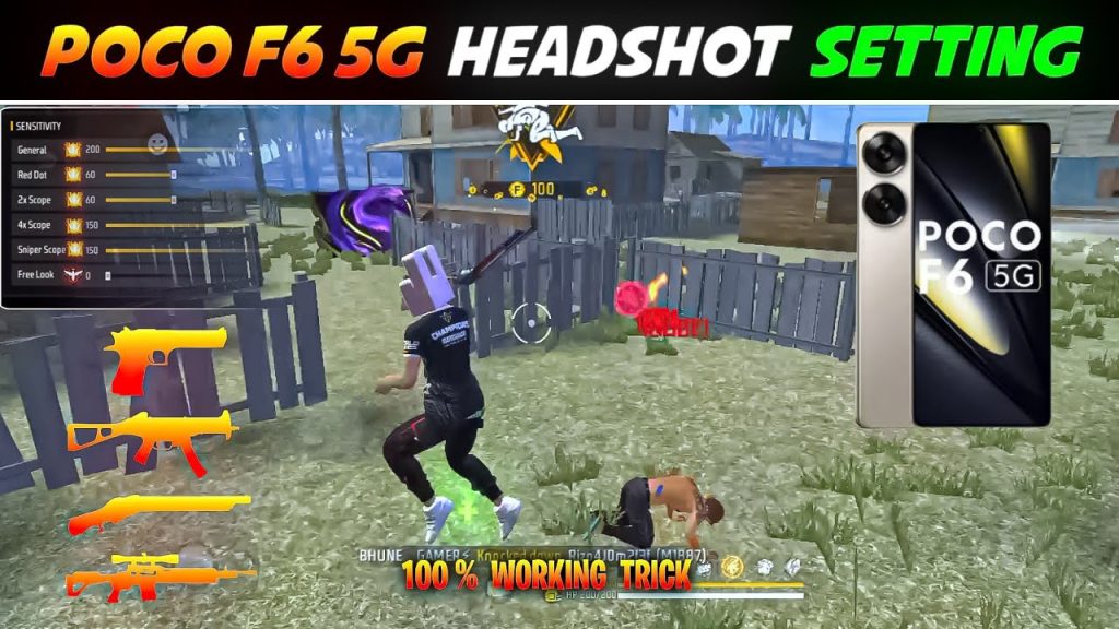 free fire sensitivity settings poco Free Fire 4x scope and sniper scope sensitivity sliders