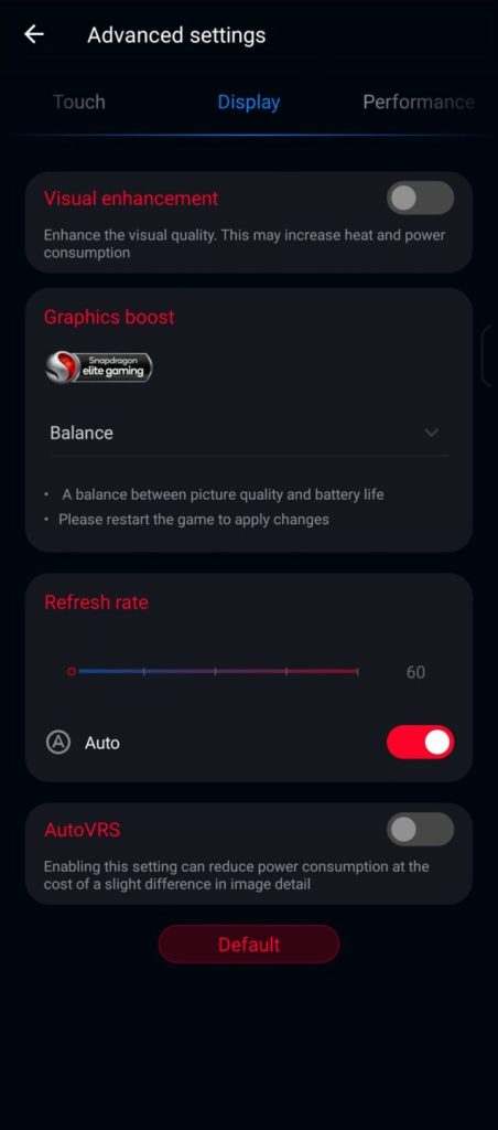 free fire sensitivity settings rog phone ASUS ROG Phone Armoury Crate Game Genie settings screen