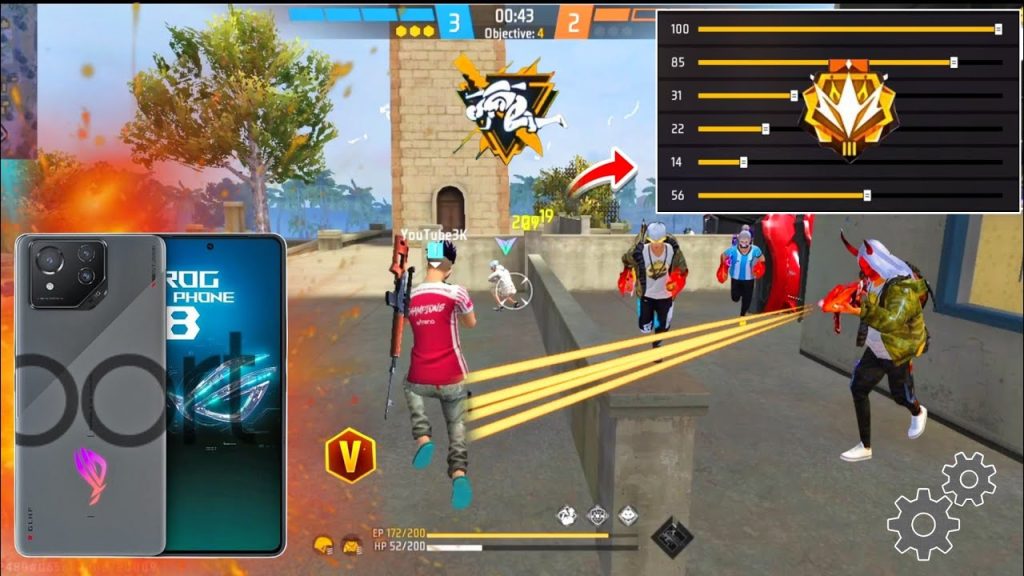 free fire sensitivity settings rog phone Free Fire setting weapon sensitivity tab on ASUS ROG Phone