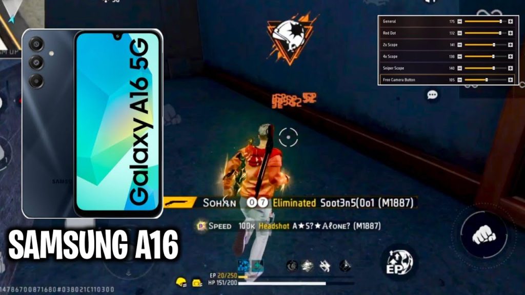 free fire sensitivity settings samsung Free Fire sensitivity settings menu on Samsung Galaxy