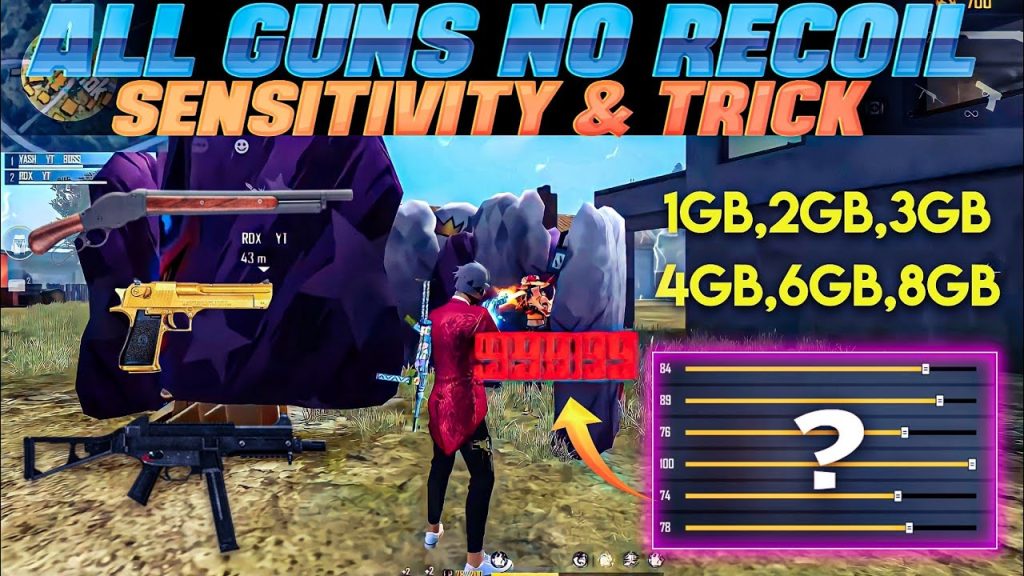 free fire sensitivity settings shotgun recoil Free Fire sensitivity adjustment comparison