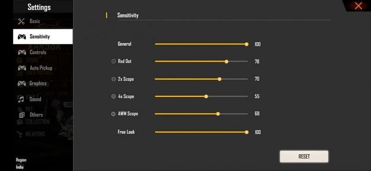 free fire sensitivity settings smooth recoil Free Fire gyroscope sensitivity settings
