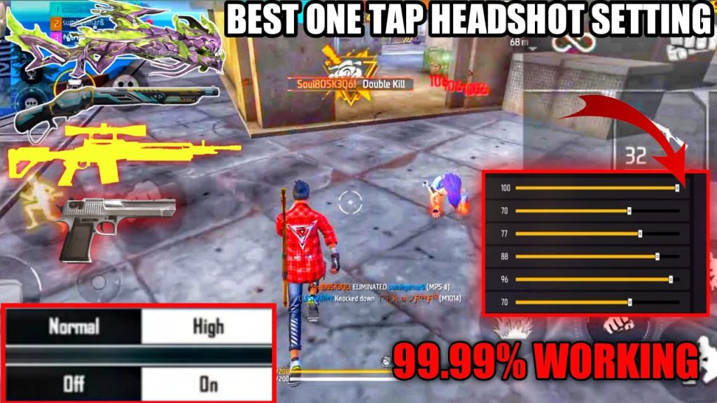 free fire sensitivity settings with 2 finger setup Free Fire settings menu sensitivity button location