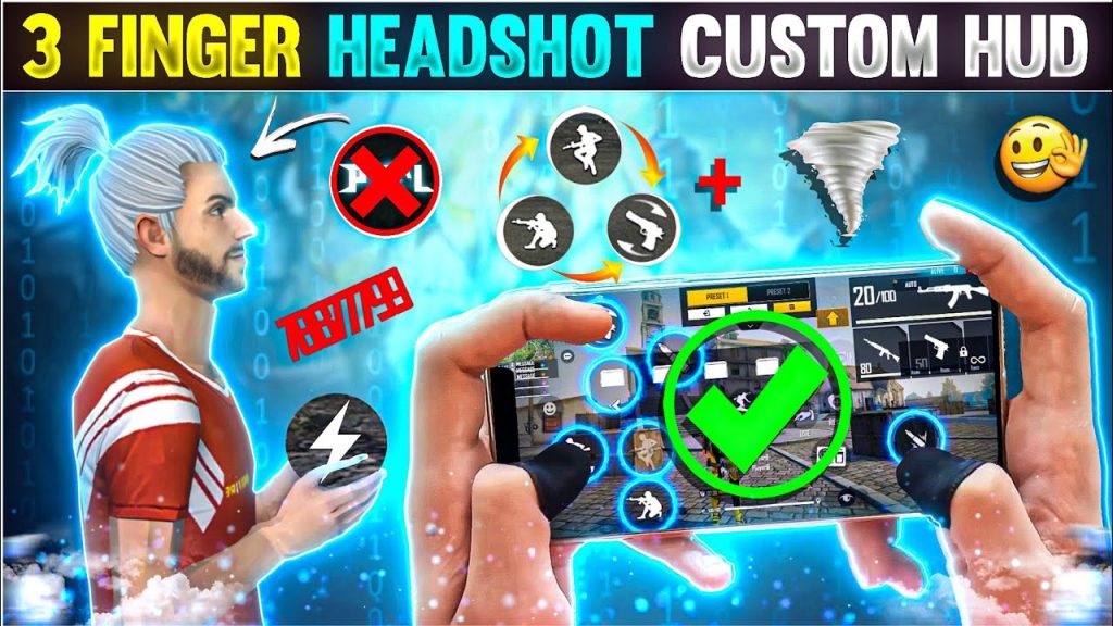 free fire sensitivity settings with 3 finger claw Free Fire 3 finger claw HUD layout custom controls