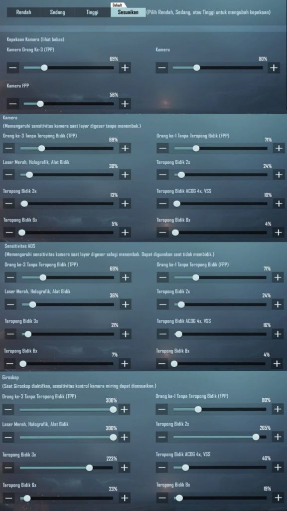 free fire sensitivity settings with developer options Free Fire in-game sensitivity settings menu screenshot