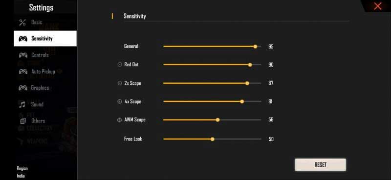 free fire sensitivity settings with pointer speed Free Fire free look sensitivity setting adjustment
