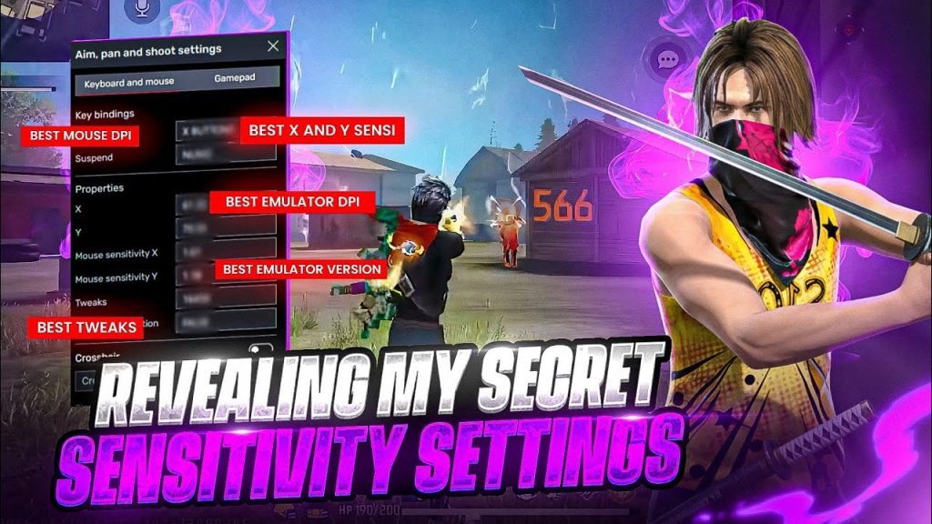 free fire sensitivity settings zero recoil Free Fire emulator DPI settings windows mouse sensitivity