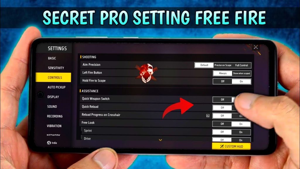 how to reset free fire sensitivity settings Free Fire settings gear icon top right lobby screen
