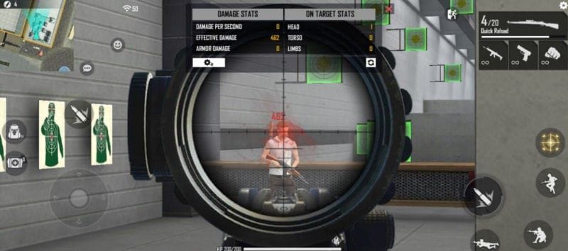 most searched free fire sensitivity settings Free Fire training grounds dummy target practice