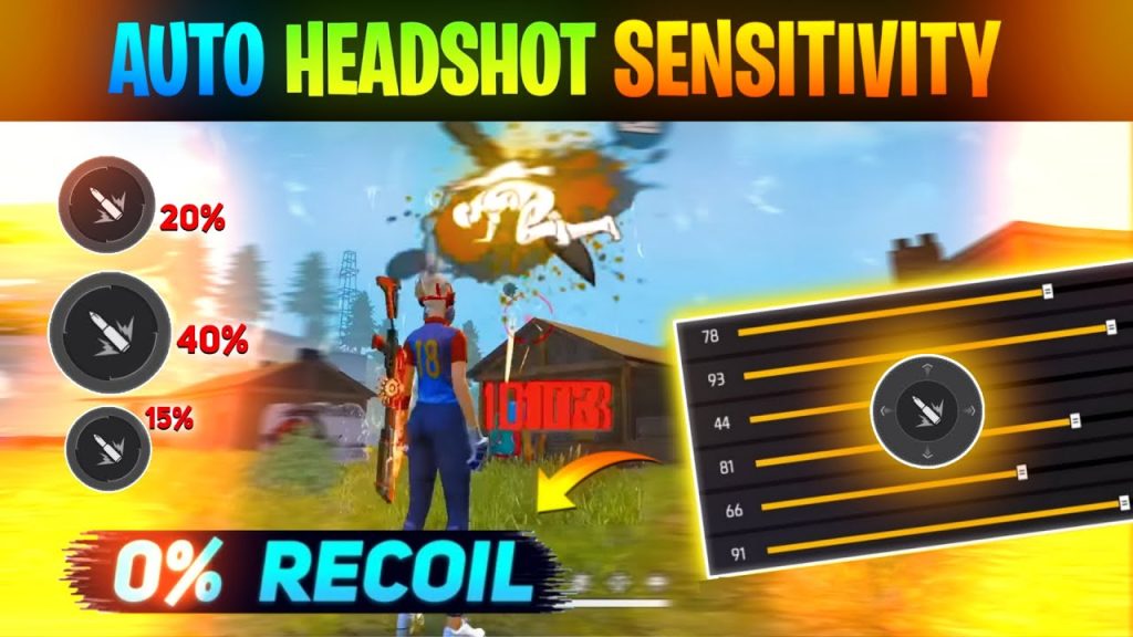 tested free fire sensitivity settings Free Fire headshot training dummy close-up screenshot